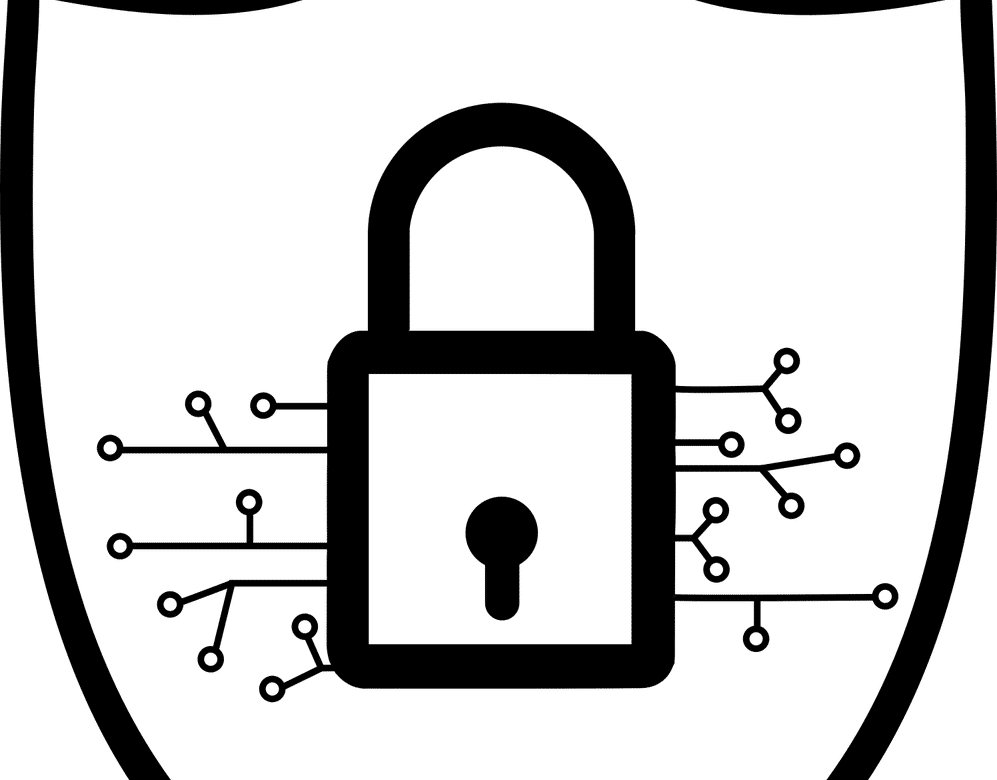 Free cybersecurity padlock shield vector